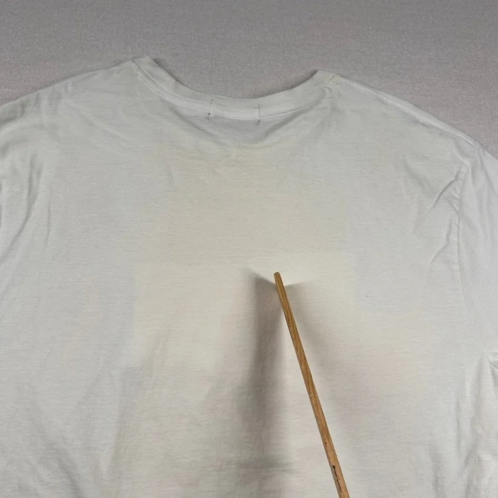 Polo Ralph Lauren Shirt Mens XLT Tall American Flag Graphic White Cotton Stained